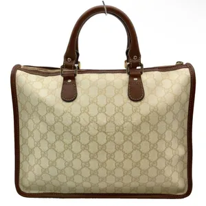 Gucci Cream and Brown Tote Bag with Signature GG Monogram thumbnail 6
