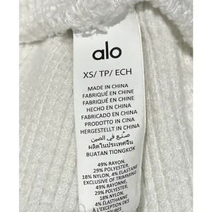 Alo Yoga Muse Sweatpants Bone Ivory Ribbed Waffle‎ Knit Joggers Womens XS thumbnail 6