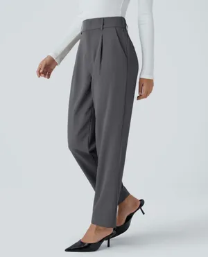 Halara high waisted pocket solid work tapered pants thumbnail 3