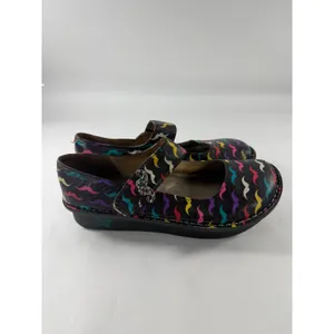 Alegria Paloma Mustache Leather Mary Jane Clogs Black Multi PAL-222 Size 39 thumbnail 2