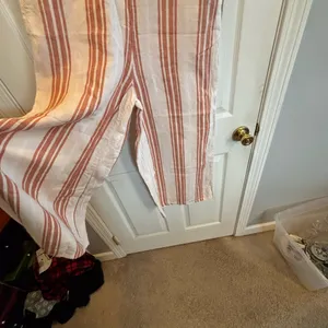 Christian Siriano Cream and Rust-Striped Wide-Leg Pants thumbnail 3