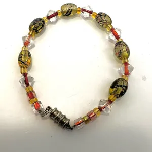 Clear and yellow beaded bracelet thumbnail 2