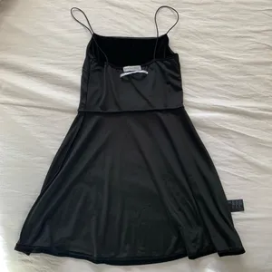 Urban Outfitters Black Velvet Straight-Neck Mini Dress thumbnail 13