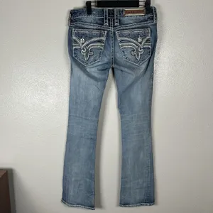 Rock Revival Admeta Boot Jeans Womens 28 Medium Wash‎ Low Rise Contrast Stitch thumbnail 4
