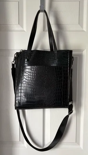 Claudia Canova moc croc-Embossed shoulder bag crossbody strap tote removal pouch thumbnail 1