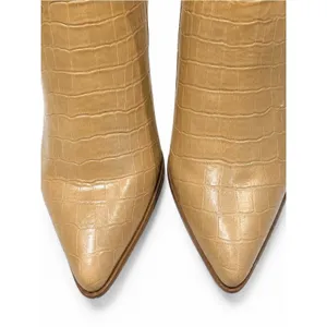 Journee Collection Tan Therese Knee-High Croc-Embossed Boots size 9.5 wide calf thumbnail 5