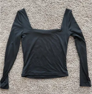 Workshop Black Long Sleeve Square Neck Top thumbnail 3