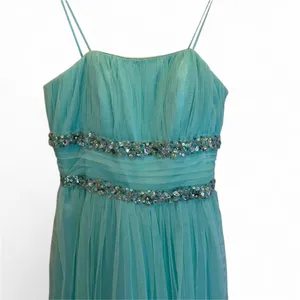 Morgan & Co‎ Turquoise Green Strapless Formal Prom Dress Juniors Sz 1/2 Sequin thumbnail 3