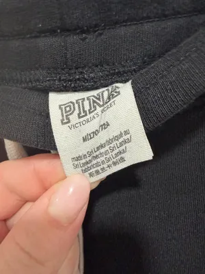 PINK Victoria’s Secret Black Jogger Sweatpants Cozy Lounge Athleisure Size Medium thumbnail 7
