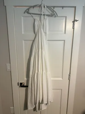 Amazon White Maxi Halter Dress thumbnail 4