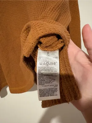 Old navy cozy waffle cowl neck long sleeve‎ warm coffee brown size large thumbnail 5