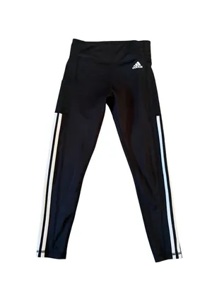 ADIDAS Women's Black Three Stripe Leggings Tights Size Medium thumbnail 8