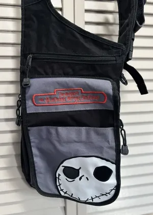 Disney Nightmare Before Christmas Jack‎ Skellington Faces Sling Bag Backpack EUC thumbnail 1
