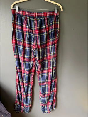 Aerie Cozy Plaid Flannel Lounge Pants with Drawstring Waist and Button Detail thumbnail 2