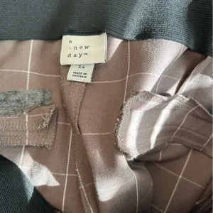 A New Day Brown White Ankle Pants 14R High Rise Stretch NWT work career dress thumbnail 9
