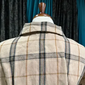 Women Plaid Tan & Black Collared Long Sleeve Buttondown Relaxed Fit Shirt‎ Sz L thumbnail 10