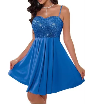 NEW Strapless Sequin A-Line Sequin Elegant Short Prom Cocktail Dress 4 thumbnail 1