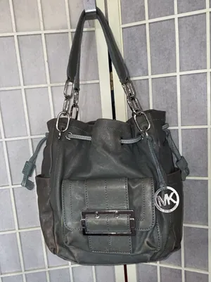 VTG Michael‎ Kors Y2K Distressed Boho Gorpcore Purse Chunky Silver Leather Bag thumbnail 1