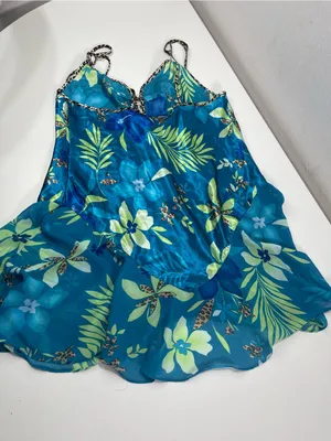 Secret Treasures Tropical Leopard Print Chemise Nightie Women's M8/10 Vacation thumbnail 5