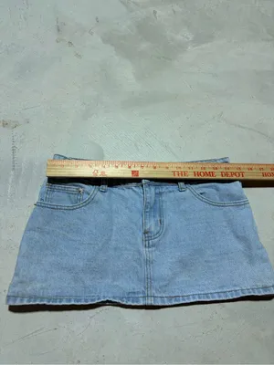 Edikted Light Wash Denim Mini Skirt small thumbnail 2