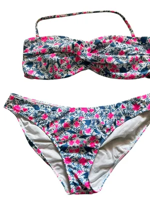 Vineyard vines two piece bikini set multicolored fish lizard pattern size large thumbnail 1