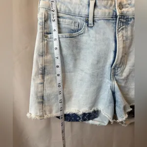 Old Navy O.G High Waist Exposed Pocket Cut Off Jean Shorts 3” inseam Size 12 thumbnail 6