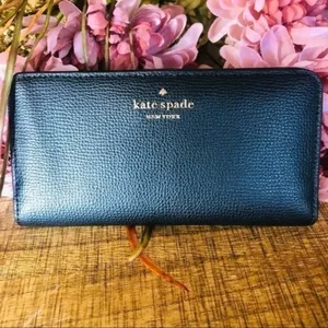 Kate Spade New York Refined Grain Leather Snap Wallet Black NWT thumbnail 4