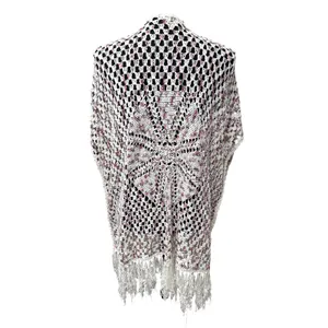POL Knit Crochet Duster Cardigan Long Coverup White Women's Medium Boho Floral thumbnail 3