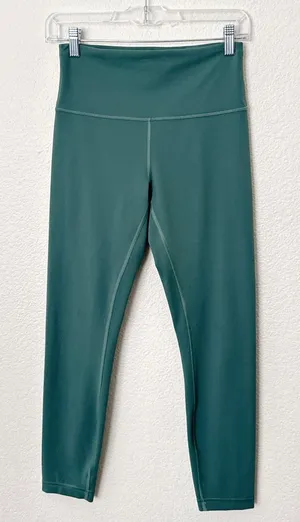 [Lululemon] Medium Teal Green Wunder Train High Rise Tight Leggings 25" Size 8 thumbnail 1
