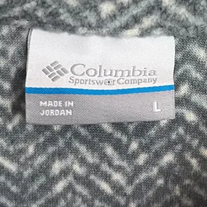 Columbia Womens Grey Herringbone Fleece Quarter‎ Zip Pullover Sweater Large thumbnail 4