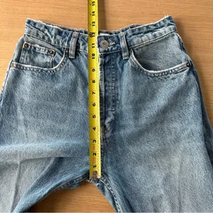 ZARA Size 4 High Rise Ripped Straight Denim Blue Jeans Distressed 100% Cotton thumbnail 12