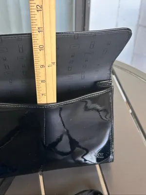 Dior Beaute Black Patent Leather Cosmetic Pouch Parfum Clutch thumbnail 8