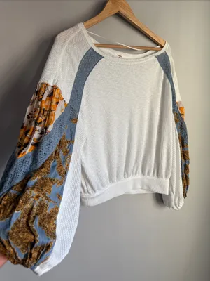 Free People Casual Clash top -Ivory Medium thumbnail 5