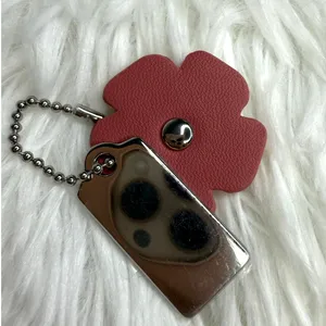 1.5" COACH Silver Tea Rose Flower Floral Bag Charm Hang Tag thumbnail 2