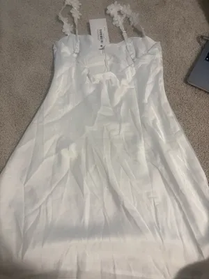 White beginning boutique dress thumbnail 3