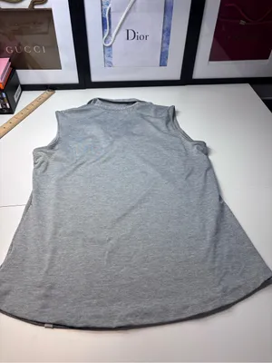 Lady Hagen Sleeveless Collared Tank - Heather Gray thumbnail 4