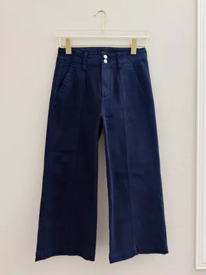 Paige Brooklyn Wide Leg Crop Pants in Vintage Cosmic Navy High Rise Size 25 thumbnail 7