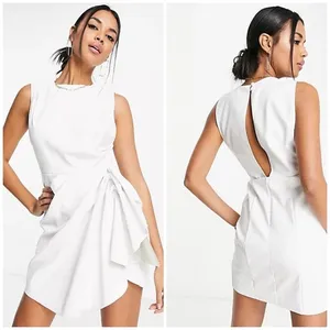 ASOS DESIGN NWT faux leather mini dress in white size 4 thumbnail 2