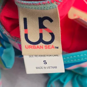 Urban Sea Blue Fringe Padded Halter Tie Boho Bikini Bralette Swim Top‎ S Small thumbnail 6