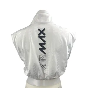 Nike Air Max Women's White Sleeveless Half Zip Boxing Athletic Crop Top Size S thumbnail 3