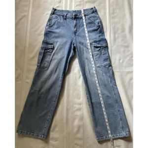 Gap 90s Loose Mid-Rise Cargo Jeans, Size 28 (6R), Light Blue Denim, Straight Leg thumbnail 9