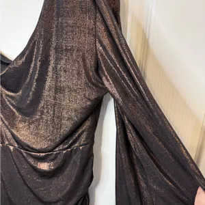 Zara One-Shoulder Shimmer Dress in Black thumbnail 11