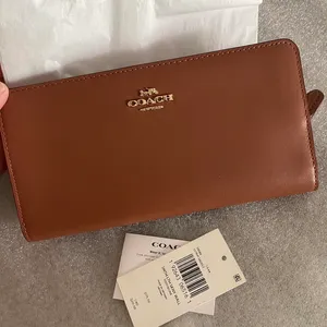 Coach Brown Gold Large Skinny Wallet thumbnail 1
