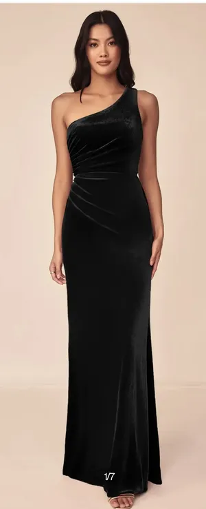 Azazie Black Velvet Dress thumbnail 1