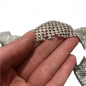Silver Sequin Chainlink Bra Top XS/S Festival Rave Clubbing Coachella Statement thumbnail 5