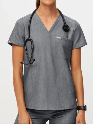 Figs Catarina One Pocket Scrub Top Graphite Grey Size XL thumbnail 1