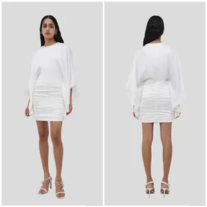Jonathan Simkhai Kadence Bell Sleeve Mini Dress White-Size 0 thumbnail 2