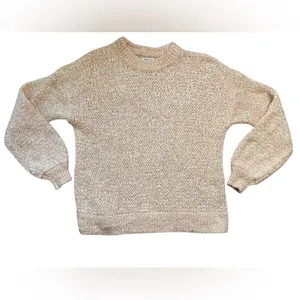 Madewell Light Pink Cotton Wool & Alpaca Blend Crewneck Oversized Baez Sweater thumbnail 5