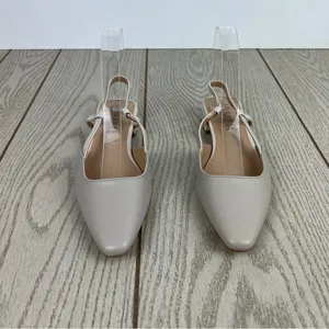 Journee Collection Paislee Women's Square Toe Slingback Flats 6.5 Beige $85 thumbnail 2