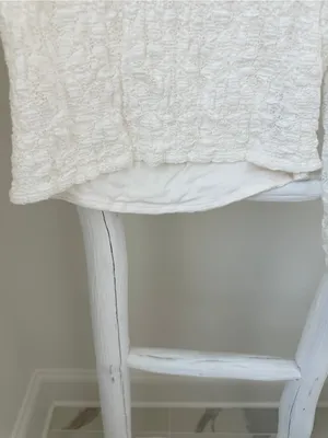 Free People Jasmine Tea Time Cream Textured Puff-Sleeve Knit Top Keyhole Back thumbnail 6